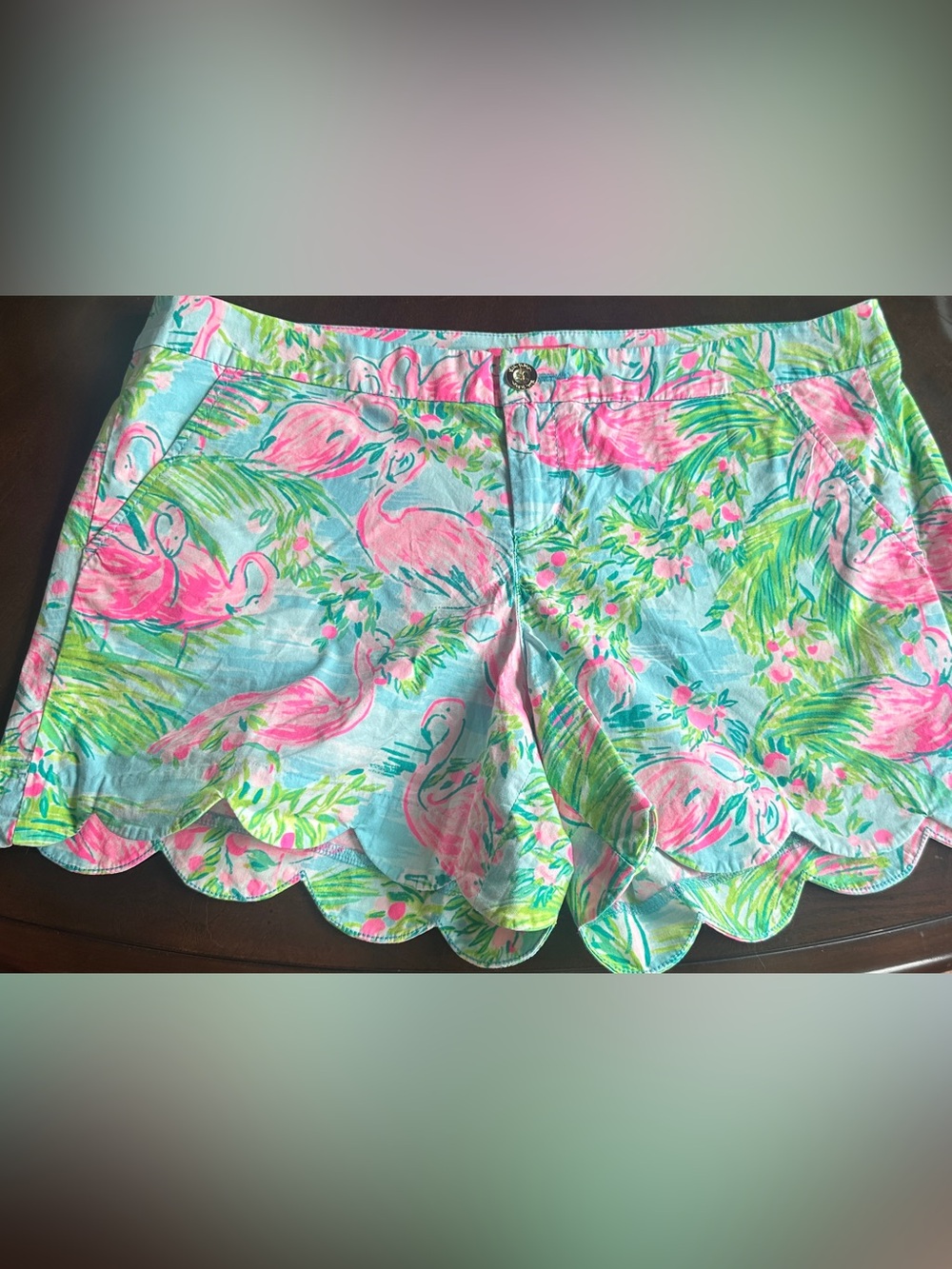 Lilly Pulitzer Buttercup Shorts, Floridita Flamingo, Size 14‎